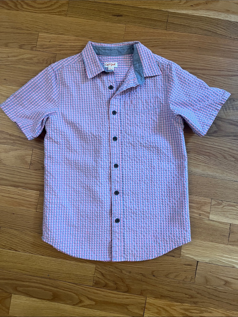 Cat & Jack Pink and Light Blue Short-Sleeve Shirt
